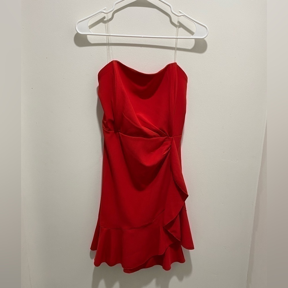 𝅺speechless Juniors' Strapless Ruffle-Hem Dress - Red, Size 13, $69 Bin P - Picture 4 of 9